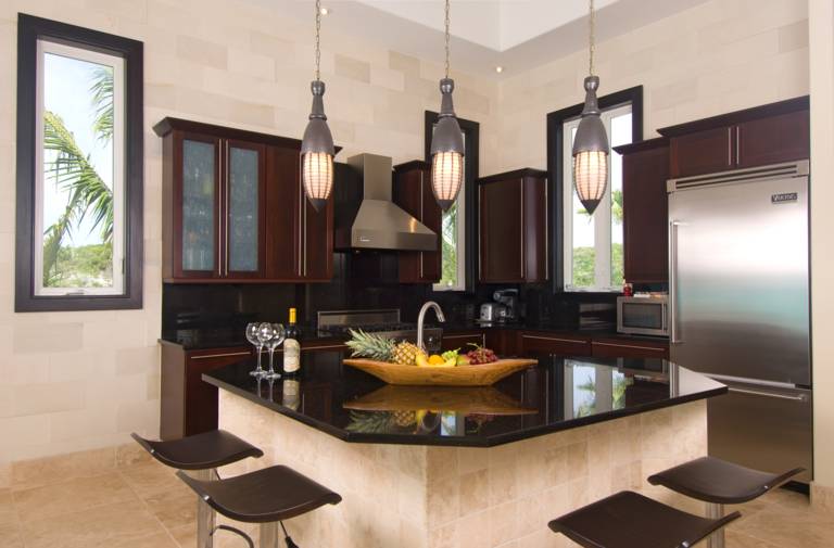 Kitchen at Villa Balinese Turks and Caicos vacation rental