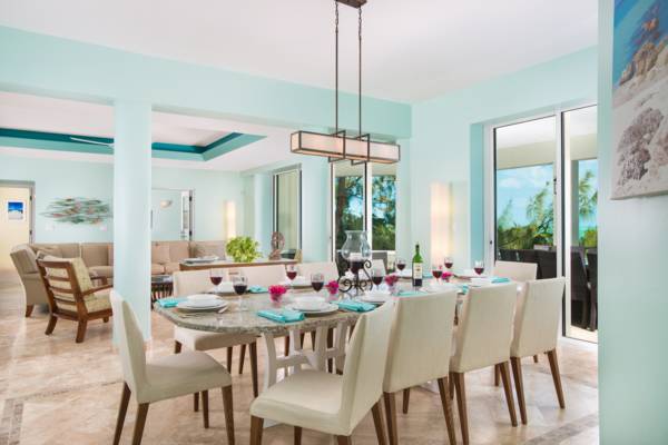 Formal dining room seating 12, Casa Varnishkes villa on Long Bay Beach, Turks and Caicos